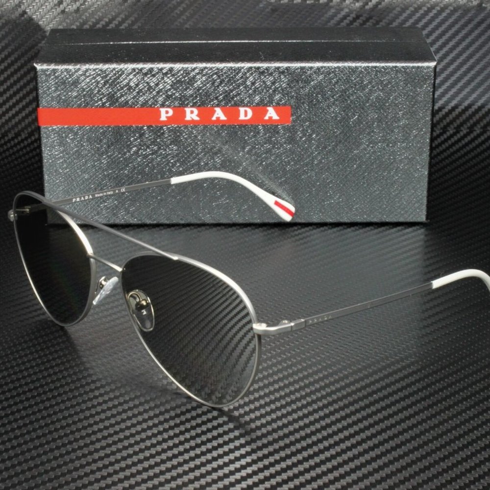 Prada Men's Silver and Grey Sunglasses!